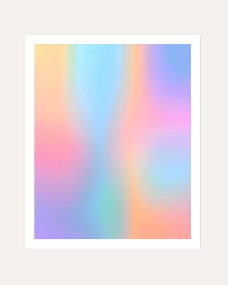 Shop Soft Gradient Iridescent holograph Unicorn Minimal Art Print, Canvas Print, Commercial digital license & instant download printable - certified at 83oranges.com by artist Uma Gokhale India