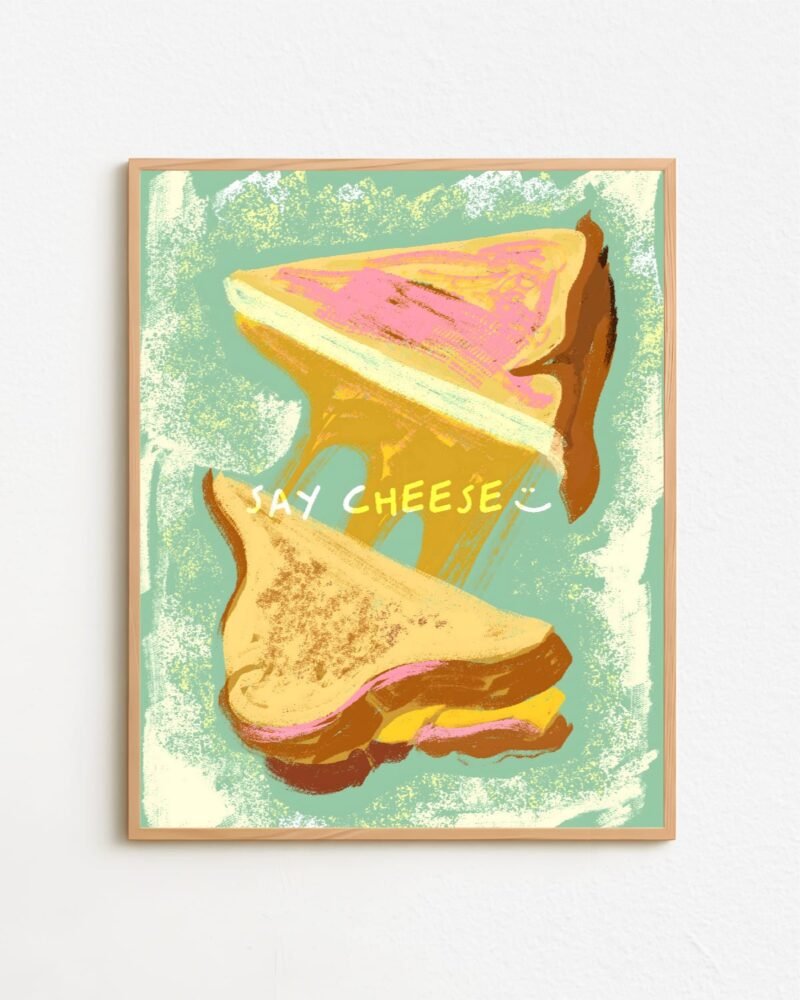 Shop say cheese toast pastel typography food Art quote Print, Canvas Print & Fabric Print - exclusively available at 83oranges.com by artist Uma Gokhale India