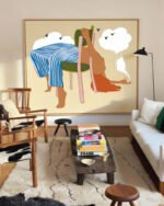 Shop smoking up clouds weekend vibe fashion boho hippie painting Art Print, Canvas Print, Commercial digital license & Instant download printable - available at 83oranges.com by artist Uma Gokhale India