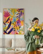 Shop Bright yellow Floral Botanical Nature Plants Art Print, Canvas Print & Fabric Print - exclusively available at 83oranges.com by artist Uma Gokhale India