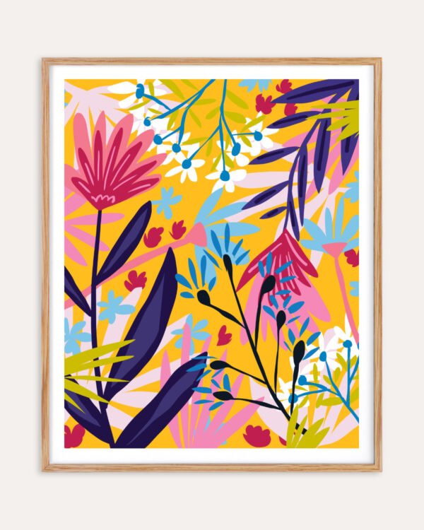 Shop Bright yellow Floral Botanical Nature Plants Art Print, Canvas Print, Commercial digital license & instant download printable - available at 83oranges.com by artist Uma Gokhale India