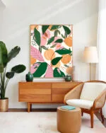 Shop peach garden fruits Botanical Nature Art Print, Canvas Print & Fabric Print - exclusively available at 83oranges.com by artist Uma Gokhale India
