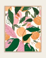 Shop peach garden fruits Botanical Nature Art Print, Canvas Print, commercial digital license, instant download printable - exclusively available at 83oranges.com by artist Uma Gokhale India