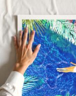 Shop Bohemian woman Tropical maximalist swimming Art Print, Canvas Print, Commercial digital license & instant download printable - certified at 83oranges.com by artist Uma Gokhale India Shop Bohemian woman Tropical maximalist swimming Art Print, Canvas Print, Commercial digital license & instant download printable - certified at 83oranges.com by artist Uma Gokhale India