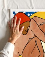 Shop Turkish bath people nude women eclectic bohemian painting small batch graphic Art Print, Canvas Print, Commercial digital license & instant download printable available at 83oranges.com by artist Uma Gokhale India