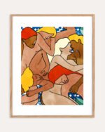 Shop Turkish bath people nude women eclectic bohemian painting small batch graphic Art Print, Canvas Print, Commercial digital license & instant download printable available at 83oranges.com by artist Uma Gokhale India