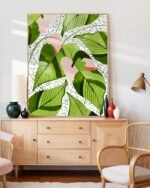 Shop Blushing Leaves Botanical Nature blush green watercolor Painting Art Print, Canvas Print, digital printable download - available at 83oranges.com by artist Uma Gokhale India