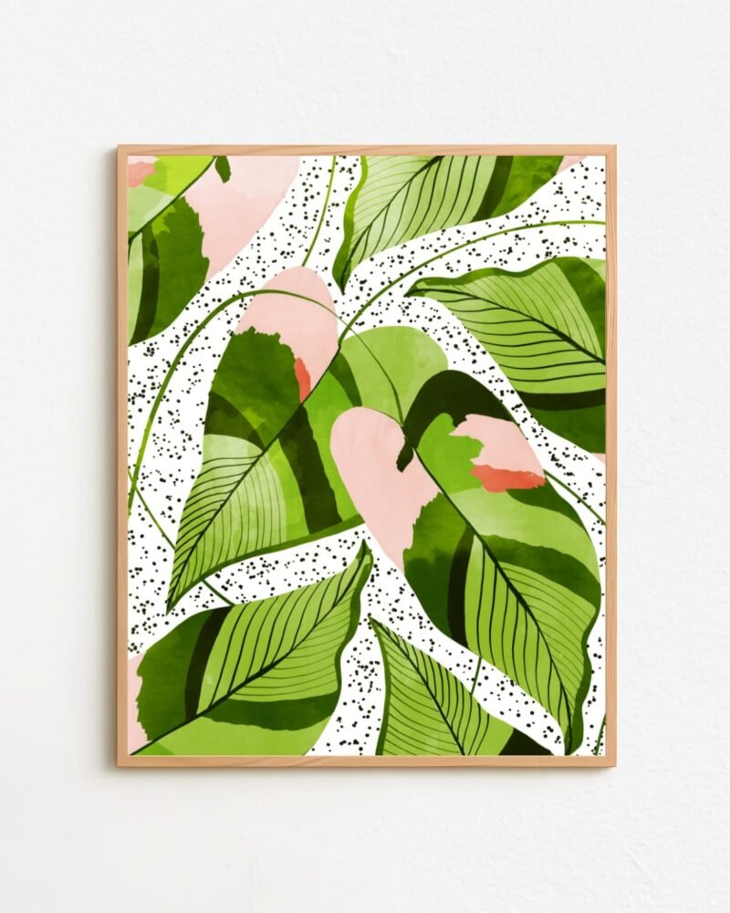 Shop Blushing Leaves Botanical Nature blush green watercolor Painting Art Print, Canvas Print, digital printable download - available at 83oranges.com by artist Uma Gokhale India