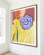 Shop Bohemian woman stripes delicate not fragile fashion pose vintage floral yellow Art Print, Canvas Print, Commercial digital license & Instant download printable - exclusively certified at 83oranges.com by artist Uma Gokhale India