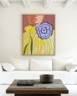 Shop Bohemian woman stripes delicate not fragile fashion pose vintage floral yellow Art Print, Canvas Print, Commercial digital license & Instant download printable - exclusively certified at 83oranges.com by artist Uma Gokhale India