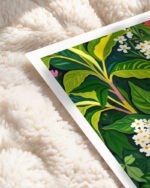 Shop Beneath the jungle canopy lush green botanical tropical jungle plants Art Print, Canvas Print, commercial digital license & instant download printable - exclusively available at 83oranges.com by artist Uma Gokhale India