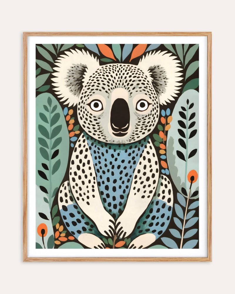 Shop Koala bear wildlife cute animals pet Art Print, Canvas Print, commercial digital license, instant download printable - available at 83oranges.com by artist Uma Gokhale India