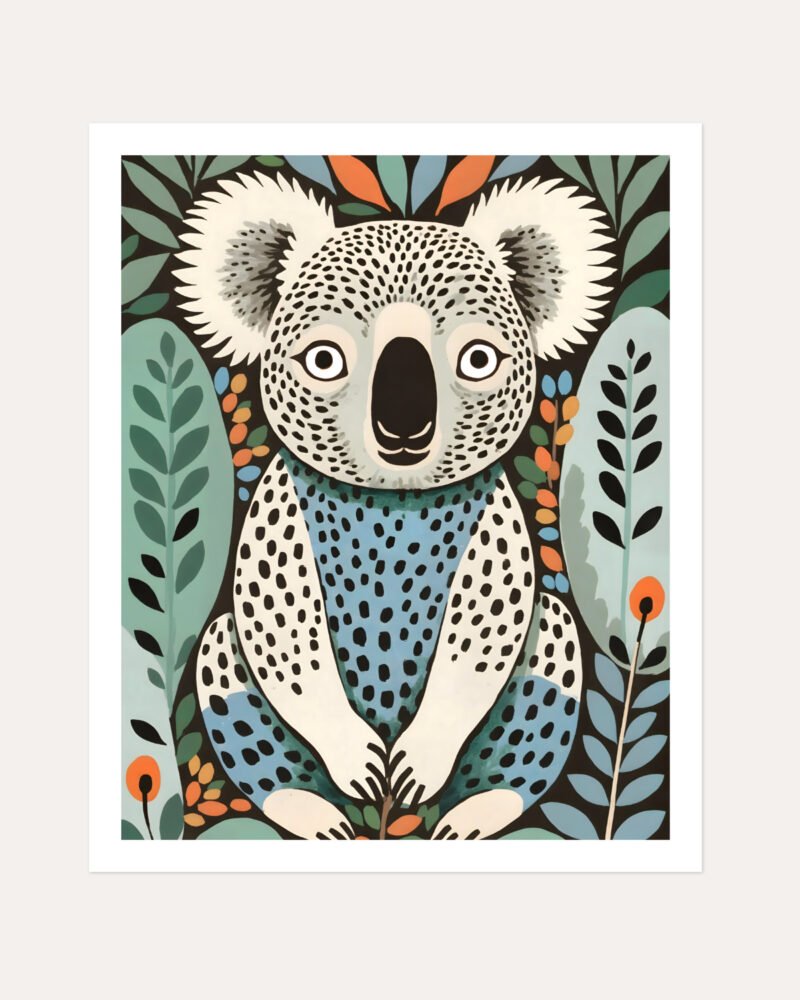 Shop Koala bear wildlife cute animals pet Art Print, Canvas Print, commercial digital license, instant download printable - available at 83oranges.com by artist Uma Gokhale India