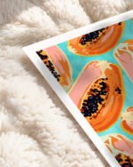 Shop Papaya Tropical fruit Art Print, Canvas Print, Commercial digital license & instant download printable - available at 83oranges.com by artist Uma Gokhale India