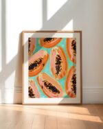 Shop Papaya Tropical fruit Art Print, Canvas Print, Commercial digital license & instant download printable - available at 83oranges.com by artist Uma Gokhale India