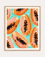 Shop Papaya Tropical fruit Art Print, Canvas Print, Commercial digital license & instant download printable - available at 83oranges.com by artist Uma Gokhale India
