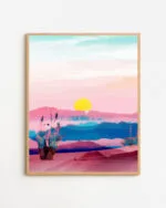Shop melting sunset pink landscape nature painting Art Print & Canvas Print - exclusively certified at 83oranges.com by artist Uma Gokhale India