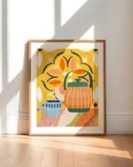 Shop pumpkin spice latte coffee tea bohemian maximalist painting small batch graphic Art Print, Canvas Print & Fabric Print - exclusively available at 83oranges.com by artist Uma Gokhale India
