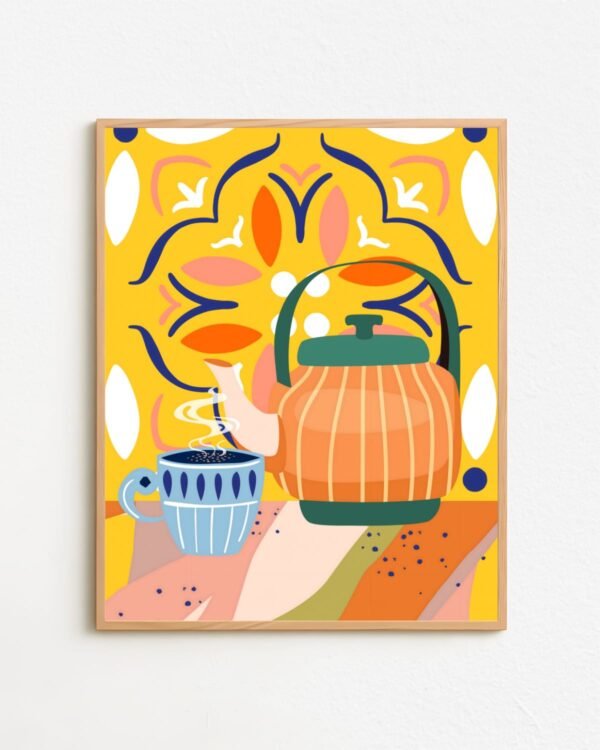 Shop pumpkin spice latte coffee tea bohemian maximalist painting small batch graphic Art Print, Canvas Print & Fabric Print - exclusively available at 83oranges.com by artist Uma Gokhale India