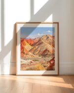 Shop Rust red mountains nature Landscape travel painting small batch graphic Art Print, Canvas Print & Fabric Print - exclusively available at 83oranges.com by artist Uma Gokhale India