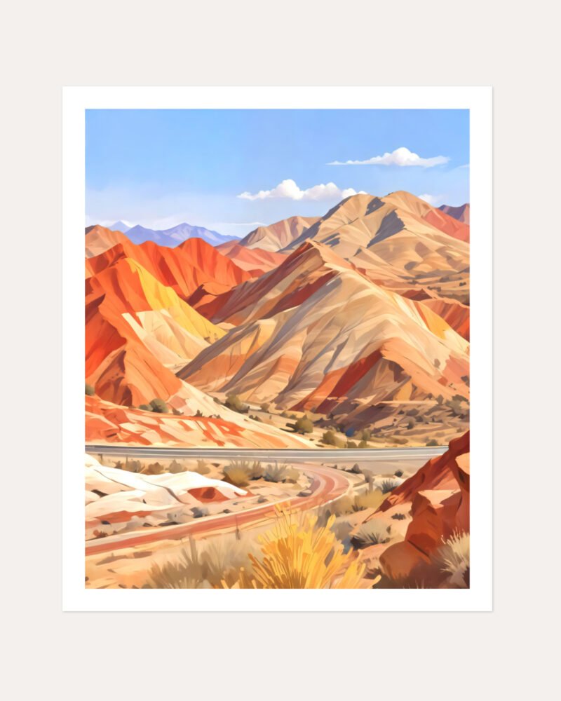 Shop Rust red mountains nature Landscape travel Art Print, Canvas Print, commercial digital license & instant download printable - exclusively available at 83oranges.com by artist Uma Gokhale India