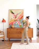 Shop roseate spoonbills birds pastel animals Art Print, Canvas Print, Commercial digital license & instant download printable- exclusively available at 83oranges.com by artist Uma Gokhale India