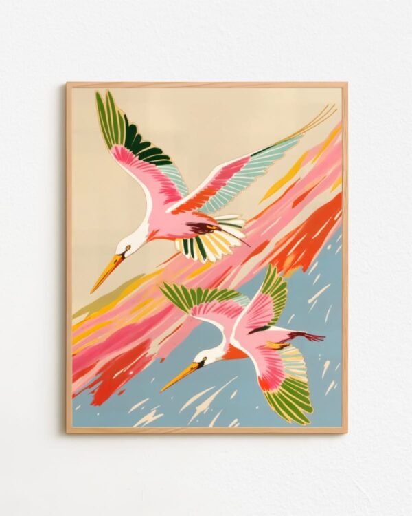 Shop roseate spoonbills birds pastel animals Art Print, Canvas Print & Fabric Print - exclusively available at 83oranges.com by artist Uma Gokhale India
