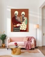 Shop The Terracotta bond two women love friends companion rustic india Art Print & Canvas Print - exclusively certified at 83oranges.com by artist Uma Gokhale India