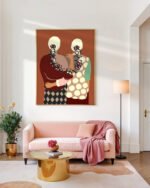 Shop The Terracotta bond two women love friends companion rustic india Art Print & Canvas Print, Commercial digital license & download printable - certified at 83oranges.com by artist Uma Gokhale India