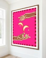 Shop a couple of moons celestial eclectic painting Art Print, Canvas Print, digital commercial license, instant download printable - exclusively certified at 83oranges.com by artist Uma Gokhale India