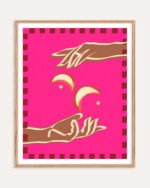 Shop a couple of moons celestial eclectic painting Art Print, Canvas Print, digital commercial license, instant download printable - exclusively certified at 83oranges.com by artist Uma Gokhale India