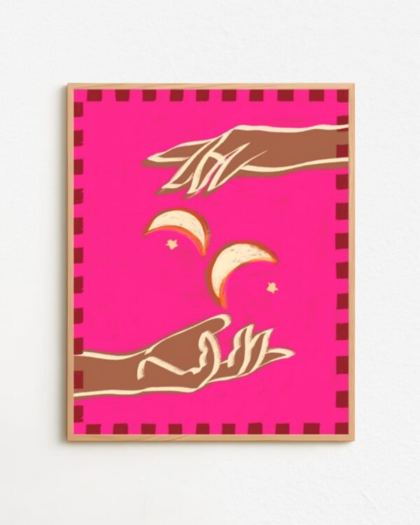Shop a couple of moons celestial eclectic painting Art Print, Canvas Print - exclusively certified at 83oranges.com by artist Uma Gokhale India