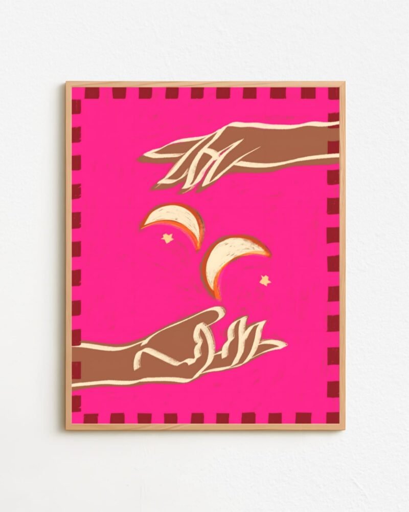 Shop a couple of moons celestial eclectic painting Art Print, Canvas Print - exclusively certified at 83oranges.com by artist Uma Gokhale India