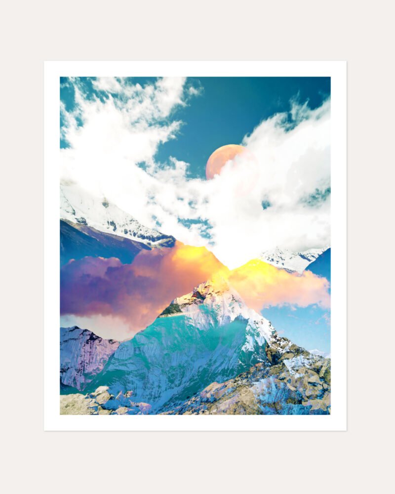 Shop sky mountains landscape nature graphic photography collage Art Print, Canvas Print, commercial digital license, instant download printable - available certified at 83oranges.com by artist Uma Gokhale IndiaShop sky mountains landscape nature graphic photography collage Art Print, Canvas Print - available certified at 83oranges.com by artist Uma Gokhale India