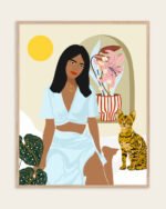 Shop bohemian boho brown woman with Bengal cat pet Art Print, Canvas Print, digital license, instant download - exclusively certified at 83oranges.com by artist Uma Gokhale India Shop bohemian boho brown woman with Bengal cat pet Art Print, Canvas Print, digital license, instant download - exclusively certified at 83oranges.com by artist Uma Gokhale India