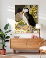 Shop puffin birds animals nature cute Art Print, Canvas Print - exclusively certified at 83oranges.com by artist Uma Gokhale India_web