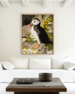 Shop puffin birds animals nature cute Art Print, Canvas Print, commercial digital license, instant download printable - exclusively certified at 83oranges.com by artist Uma Gokhale India