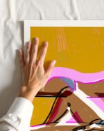 Shop Sunbathers on Golden Sand — Summer Came Calling Art Print, Canvas Print, digital commercial license, instant download printable - exclusively certified at 83oranges.com by artist Uma Gokhale India