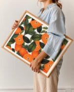 Shop the forbidden orange fruits tropical vintage botanical illustration Art Print, Canvas Print, digital printable download - available at 83oranges.com by artist Uma Gokhale India