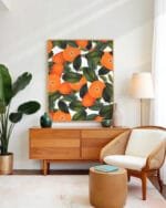 Shop the forbidden orange fruits tropical vintage botanical illustration Art Print, Canvas Print, digital printable download - available at 83oranges.com by artist Uma Gokhale India