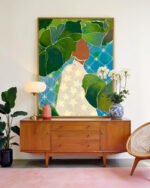 Shop tropical mood banana leaves woman painting people Art Print, Canvas Print, commercial digital license & instant download printable - exclusively certified at 83oranges.com by artist Uma Gokhale India Shop tropical mood banana leaves woman painting people Art Print, Canvas Print, commercial digital license & instant download printable - exclusively certified at 83oranges.com by artist Uma Gokhale Indiav