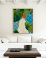 Shop tropical mood banana leaves woman painting people Art Print, Canvas Print, commercial digital license & instant download printable - exclusively certified at 83oranges.com by artist Uma Gokhale India