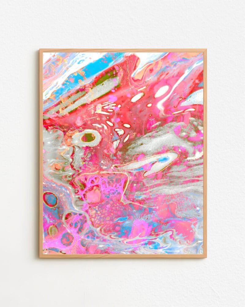 Shop abstract dream in Fuchsia pink marble art Art Print, Canvas Print - available at 83oranges.com by artist Uma Gokhale India