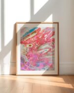 Shop abstract dream in Fuchsia pink marble art Art Print, Canvas Print - available at 83oranges.com by artist Uma Gokhale India