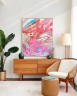 Shop abstract dream in Fuchsia pink marble art Art Print, Canvas Print - available at 83oranges.com by artist Uma Gokhale India