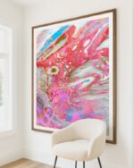 Shop abstract dream in Fuchsia pink marble art Art Print, Canvas Print, commercial digital license, instant download- available at 83oranges.com by artist Uma Gokhale India Entryway perspective chair