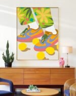 Shop easy peazy lemon squeezy quirky shoes lemons Art Print, Canvas Print - exclusively certified at 83oranges.com by artist Uma Gokhale India