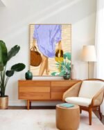 Shop bohemian woman on the beach walking fashion Art Print, Canvas Print - available at 83oranges.com by artist Uma Gokhale India