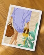 Shop bohemian woman on the beach walking fashion Art Print, Canvas Print - available at 83oranges.com by artist Uma Gokhale India