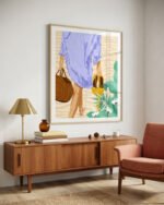 Shop bohemian woman on the beach walking fashion Art Print, Canvas Print, commercial digital license, instant download printable - available at 83oranges.com by artist Uma Gokhale India